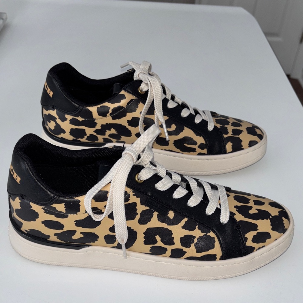 Coach Black and Tan Leopard Sneakers - Picture 5 of 10